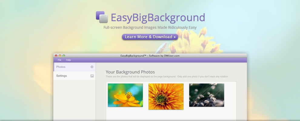 EasyBigBackground - Full-screen background images made ridiculously easy