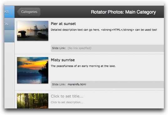 ~ Image Editor Detail ~&lt;br/&gt;Easily add titles, descriptions and links.  View is customizable, so you can hide unneeded options.