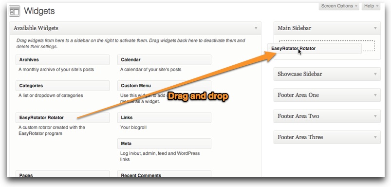Drag and drop item diagram