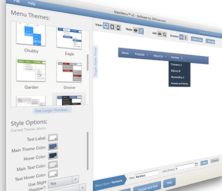 MaxiMenu v2 Extension for Dreamweaver